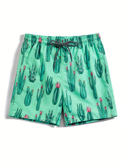Men's Quick Drying Hawaiian Board Shorts Mesh Lining Pockets Swim Trunks
