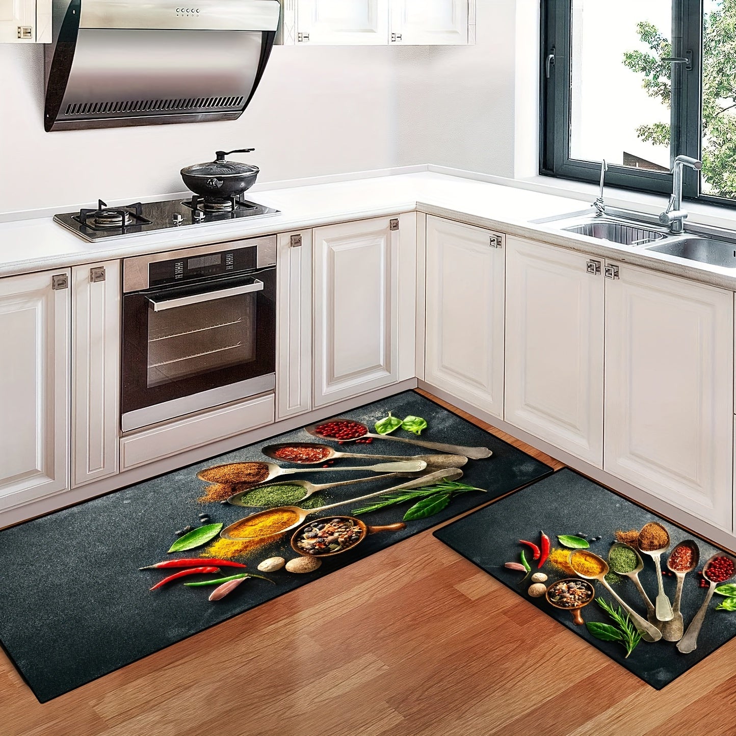 2pcs Soft Kitchen Rug Cushioned Anti Fatigue Kitchen Rug Set