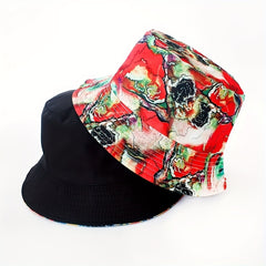 Tie Dye Print Bucket Hat Reversible Basin Hat Unisex Lightweight Fisherman Cap