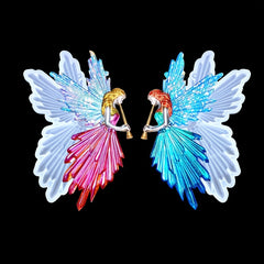 2PCS Christmas Resin Silicone Molds Fairy Angel Girls Ornaments Pendant