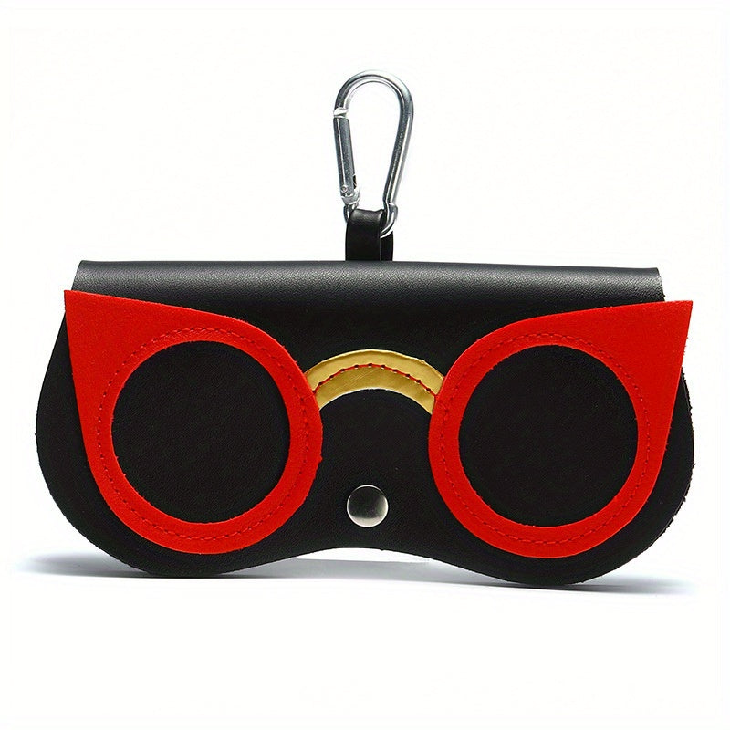 Owl Cat Eyes Heart Flowers Pattern PU Leather Keychain Storage Box