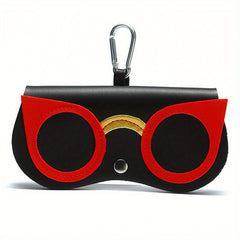 Owl Cat Eyes Heart Flowers Pattern PU Leather Keychain Storage Box