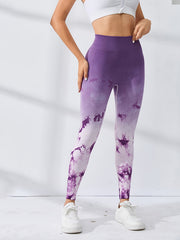 Tie Dye Ombre Sports Yoga Leggings High Elastic Exercise Pants