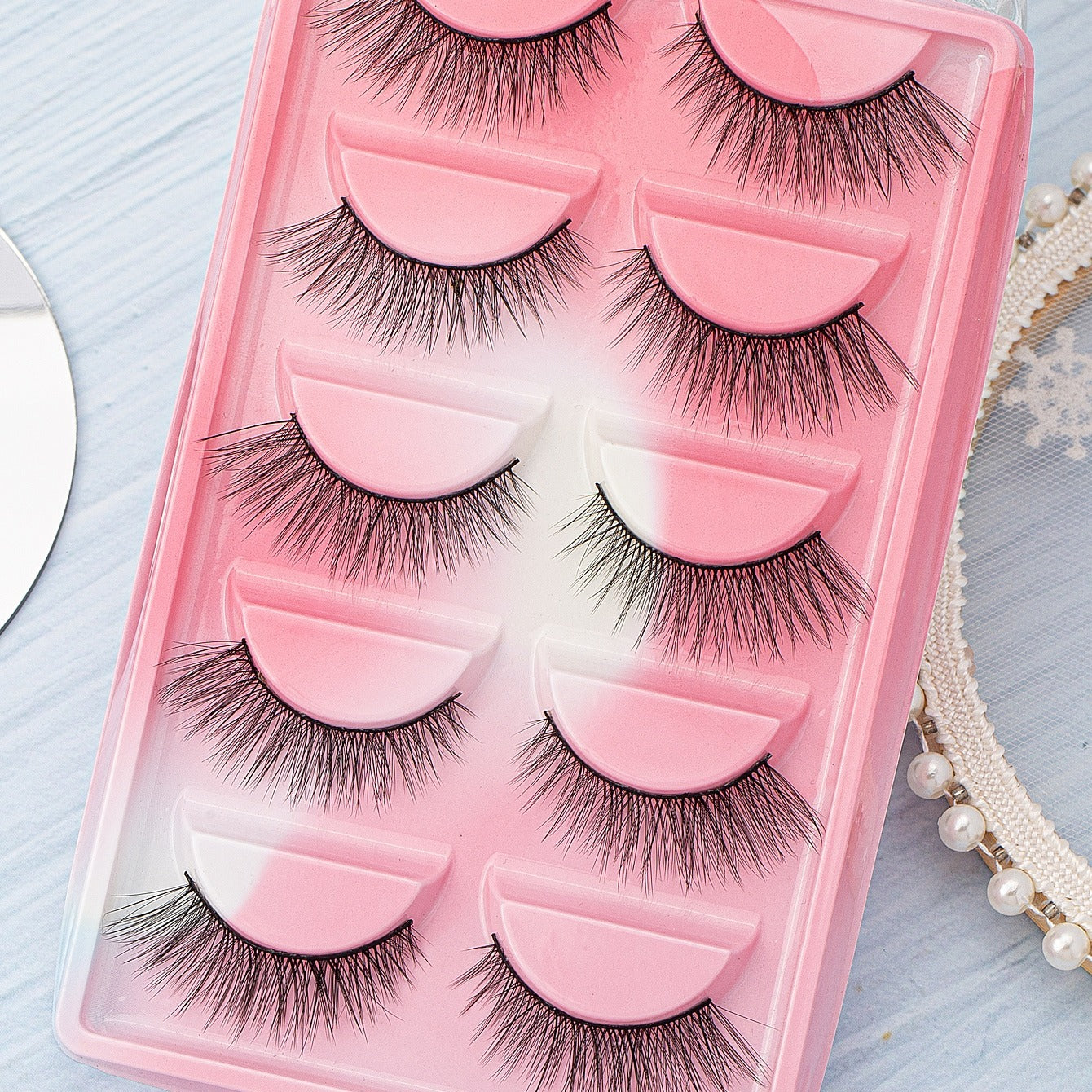 5 Pairs Soft 3D Mink False Eyelashes Reusable Cat Eye Lashes