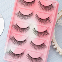 5 Pairs Soft 3D Mink False Eyelashes Reusable Cat Eye Lashes