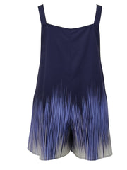 Colorblock Ombre Print Knot Neck Romper