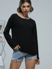 Long Sleeve Sports Casual Top Round Neck Running Shirt