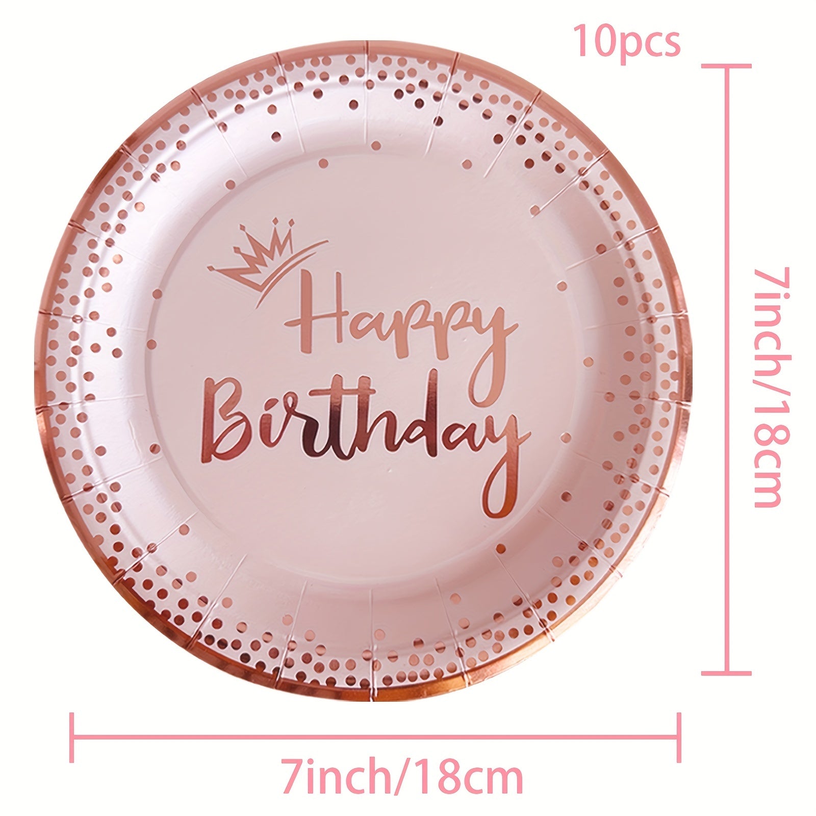 Pink Rose Golden Party Plates Napkins Cups Set for Birthday Decoration