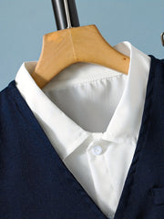 Boy's Gentleman 3pcs Shirt & Vest & Pants Set for Party Events