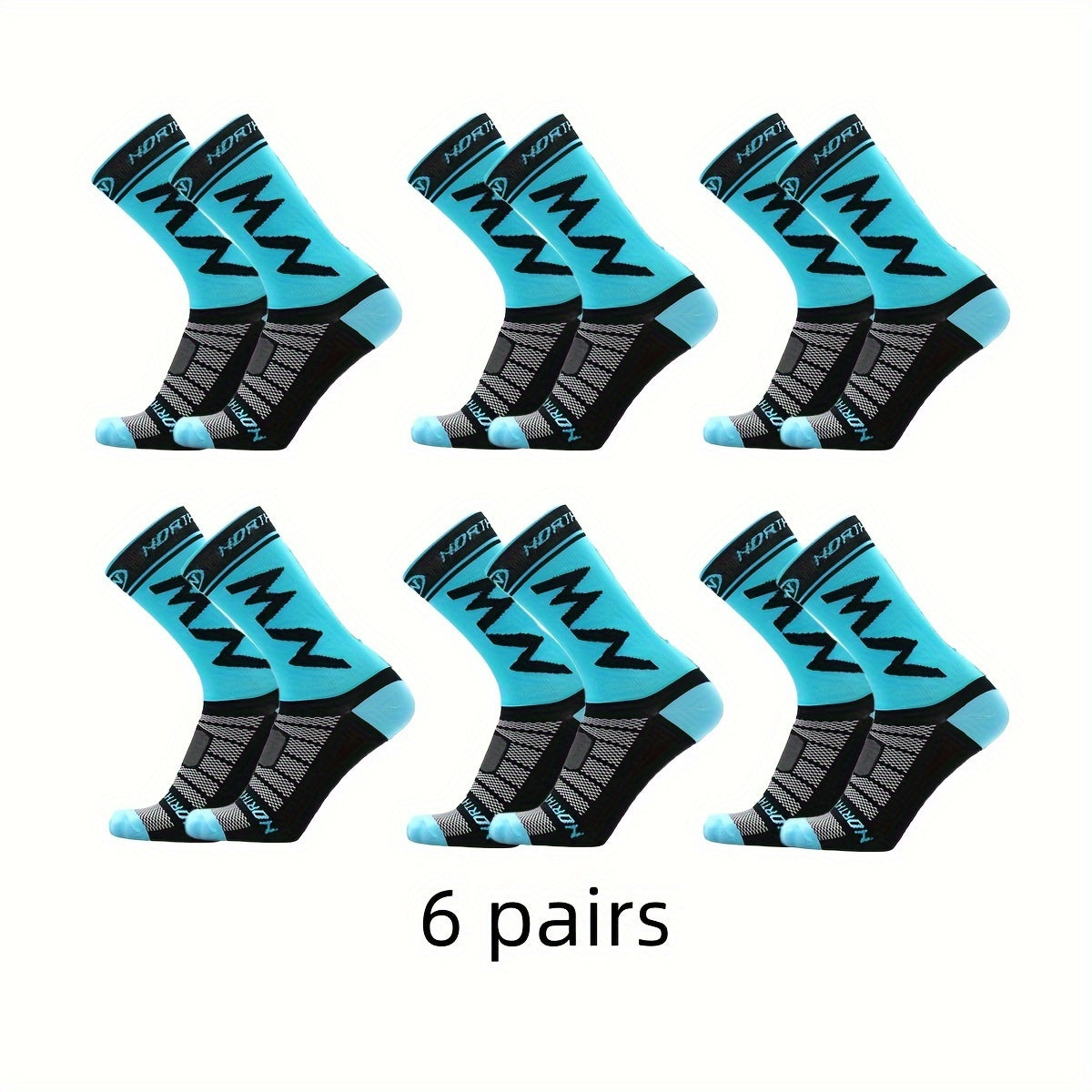 6 Pairs Men's Crew Socks Comfy Casual Unisex Outdoor Nylon Blend