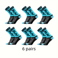 6 Pairs Men's Crew Socks Comfy Casual Unisex Outdoor Nylon Blend