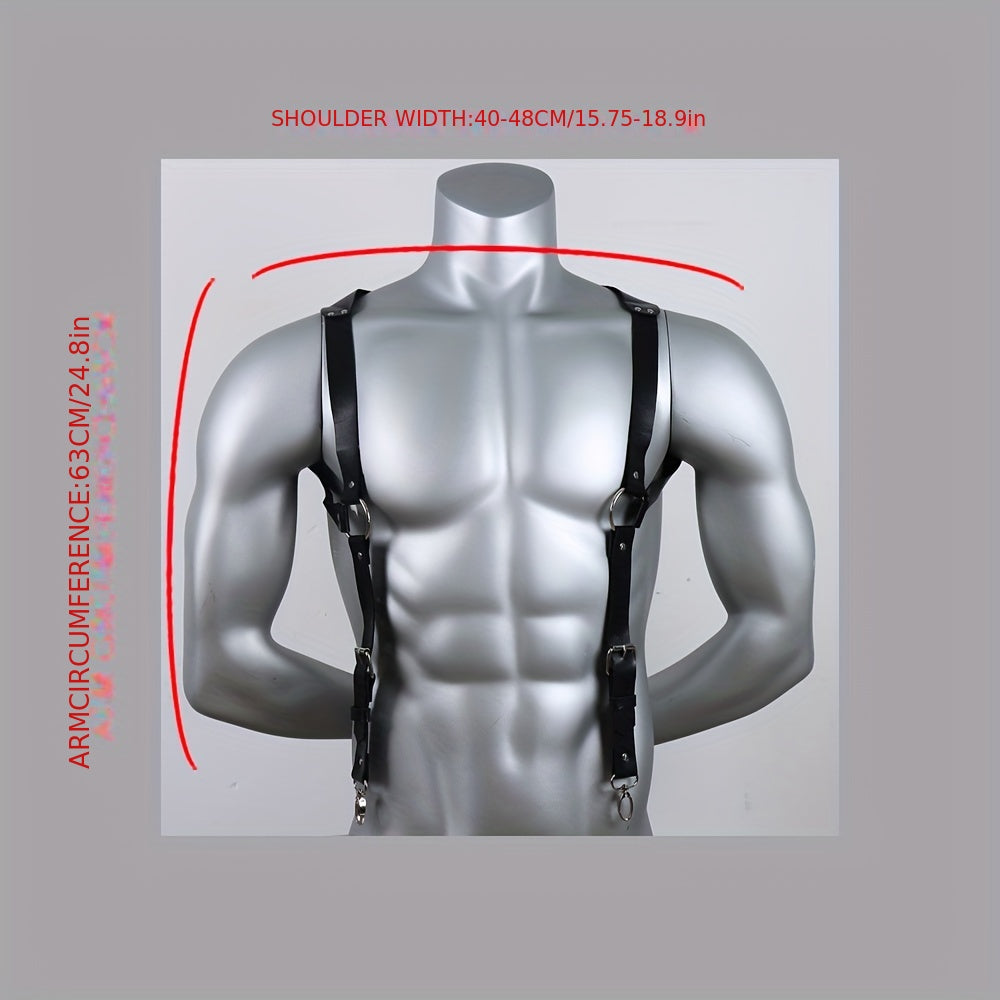 Men's Leather Suspenders Belt Shoulder Harness Adjustable Shoulder Strap