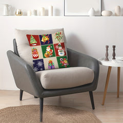 Christmas Snowman Santa Throw Pillow Covers - Holiday Decor