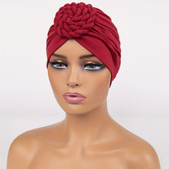 Braided Twist Flower Turban Cap Head Wrap Chemo Hat