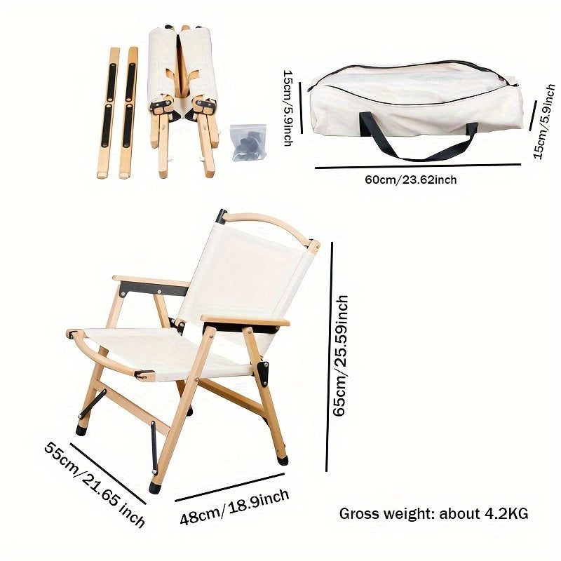 Portable Wooden Beach Chair Folding Camping Chair