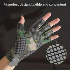 Breathable Half Finger Fishing Gloves UV Protection Cut Resistance Men Women