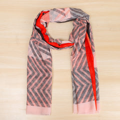 Red Stripe Pattern Print Scarf Spring Autumn Stripe Shawl And Wraps