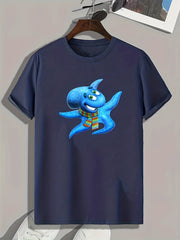 Cartoon Print Men's Graphic T-shirt for Summer