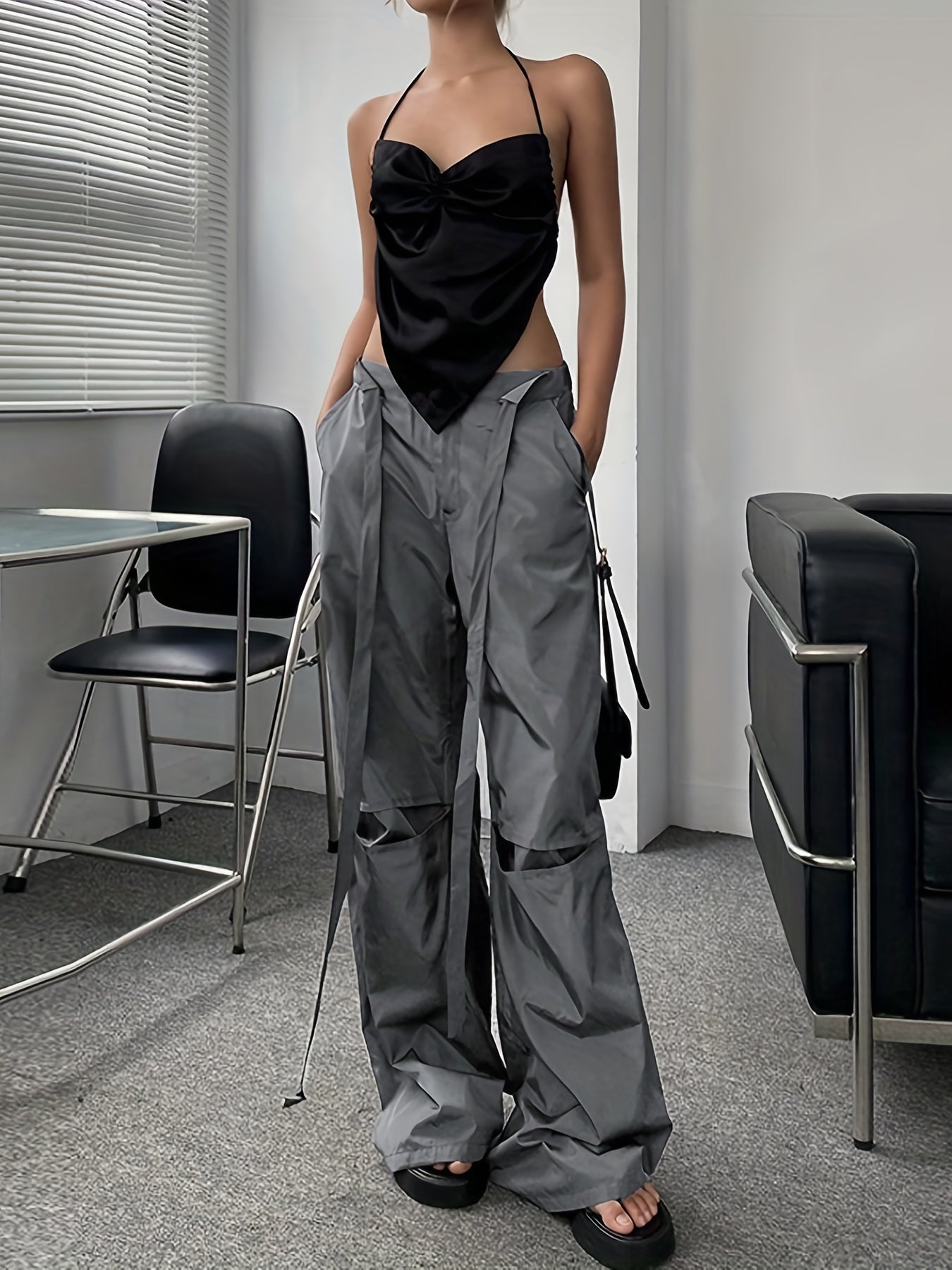 Sporty Lace-Up Loose Fit Trousers Women's Activewear