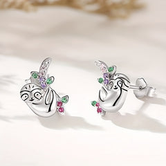 Sterling Silver Sloth Stud Earrings Kids Jewelry