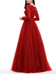 Mesh Lace Long Sleeve Dress Evening Cocktail Long Dress
