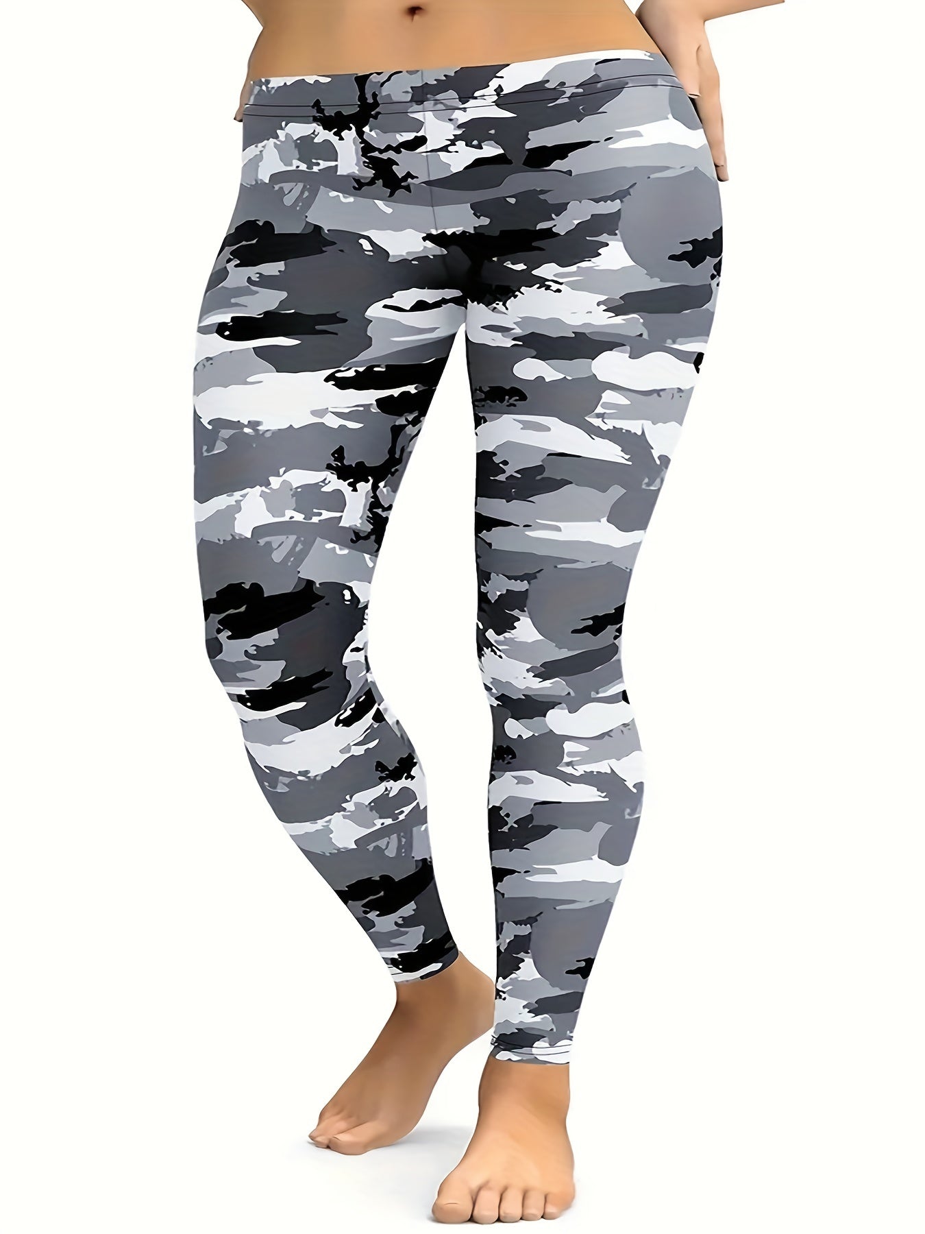 Camo Low Rise Stretch Yoga Leggings
