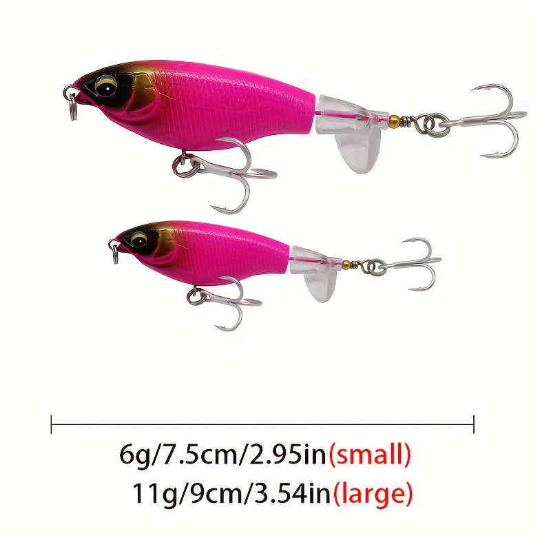 2 Whopper Popper Bait Kit, Realistic Action, Bright Colors