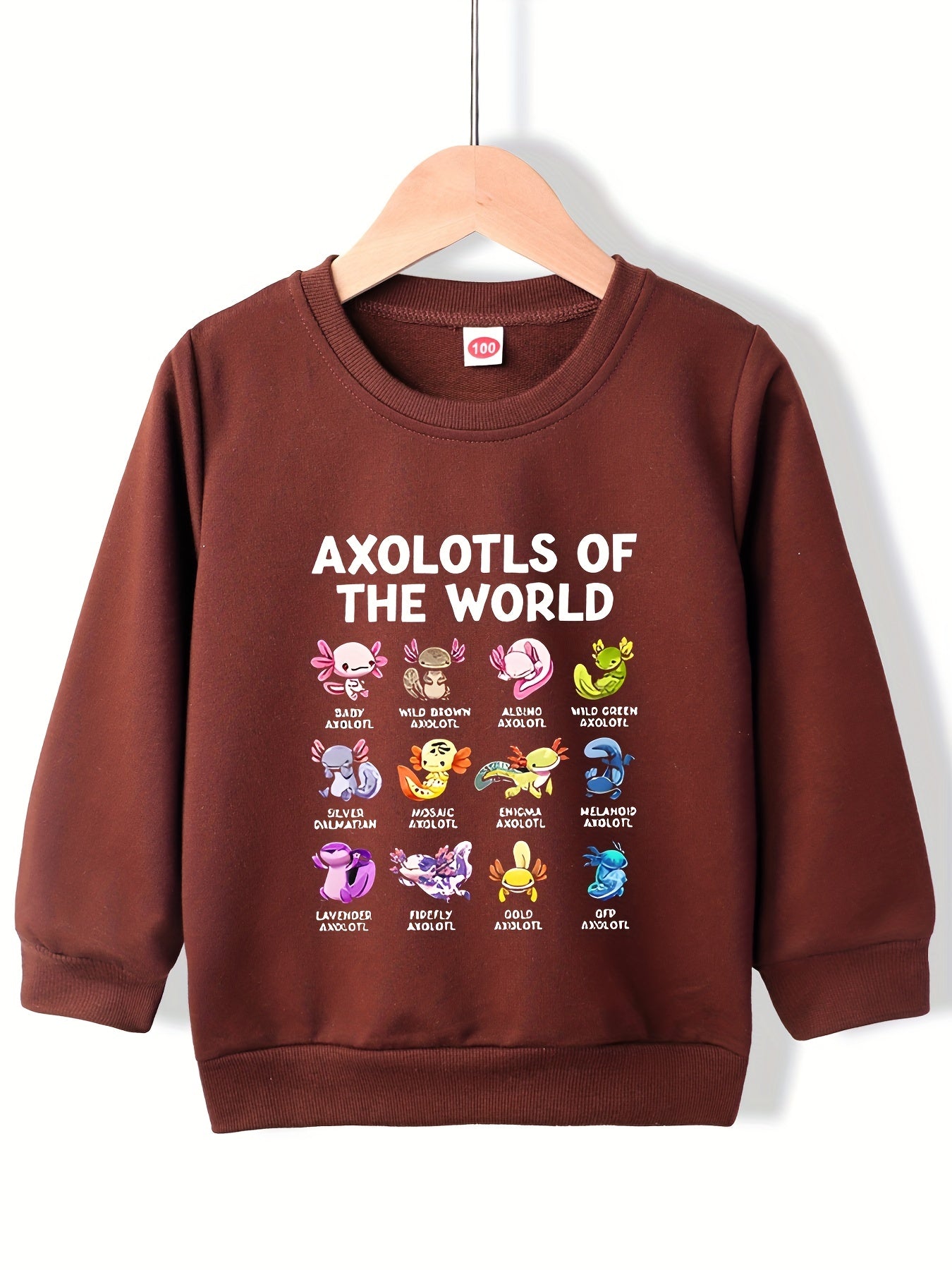 Girls' Axolotls Print Casual Sweatshirt Top