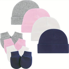 Newborn Beanie Cap & Mittens Set for Boys and Girls