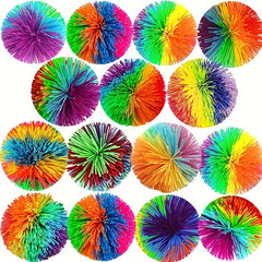 Sensory Toys Set for Kids and Adults - 7pcs Elastic Ball Rainbow Puff Soft Balls