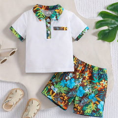 2pcs Baby Boys Polo Shirt & Shorts Set for Summer