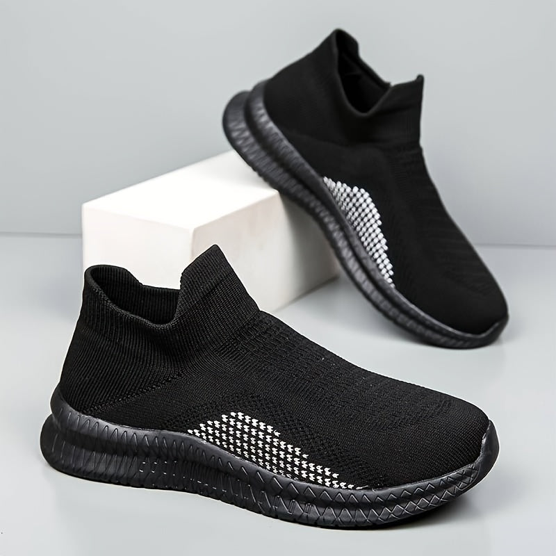 Men's Breathable Slip On Sock Shoes for Plus Size, Comfy Non Slip Sneakers