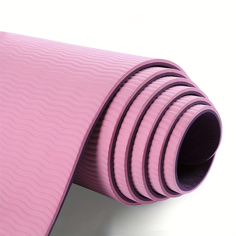 Solid TPE Yoga Mat Non-slip Fitness Mat for Exercise Skipping Yoga Pilates