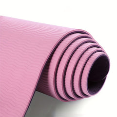 Solid TPE Yoga Mat Non-slip Fitness Mat for Exercise Skipping Yoga Pilates