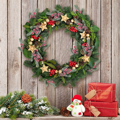 10pcs Christmas Tree Accessories Snowflake Pine Berry Pine Cones Branches Wreath