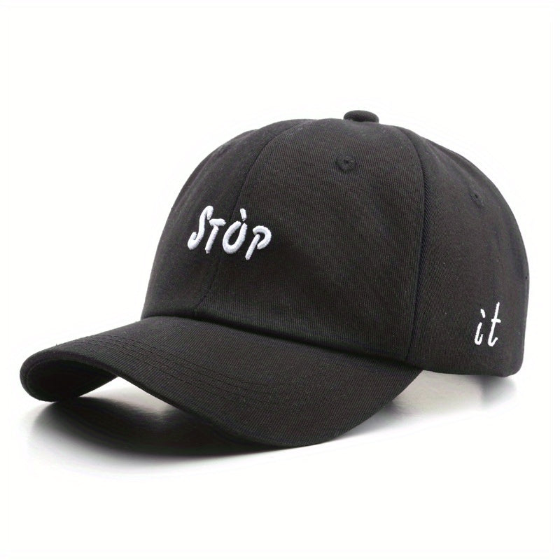 Stop It Embroidered Baseball Cap Cotton Adjustable Sun Hats Outdoor Sports Visor