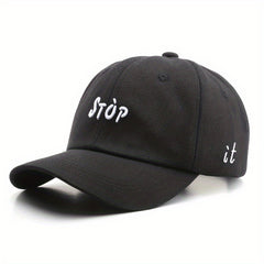 Stop It Embroidered Baseball Cap Cotton Adjustable Sun Hats Outdoor Sports Visor