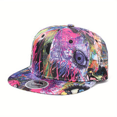 Graffiti Print Baseball Cap Men Women Snapback Hip Hop Flat Visor Hat