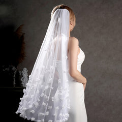 3D Floral Bridal Veil with Accents