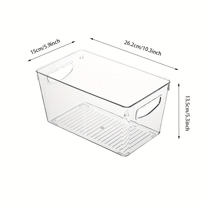 8pcs Stackable Plastic Storage Bins With Handle Medium Size