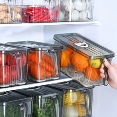 Set of 2 Large Food Storage Containers with Lid and Handle