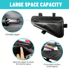 Bike Frame Storage Bag Reflective Triangle Water Resistant Under Seat Pouch
