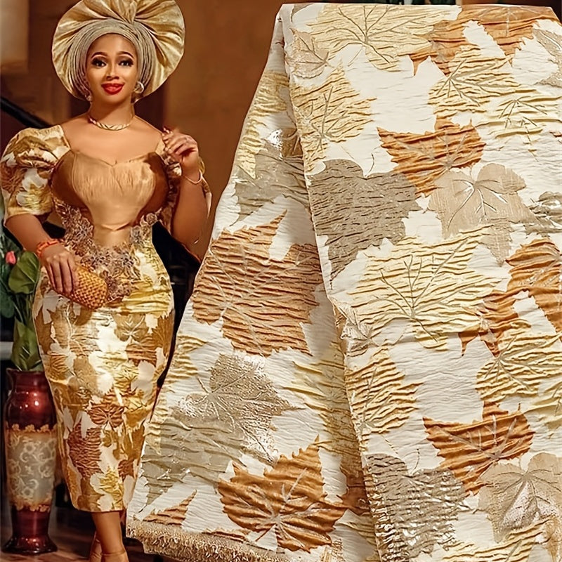 African Brocade Lace Fabric Embroidery DIY Dress Wedding Custom