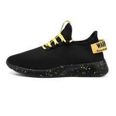 Men's Knit Letter Print Running Sneakers Soft Anti-skid Shoes
