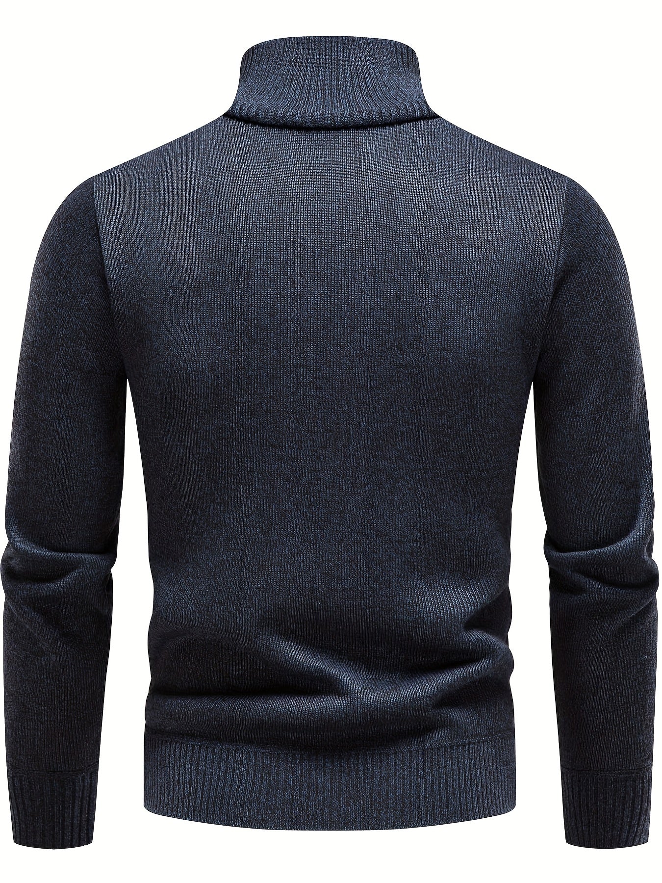 Men's Turtleneck Zip Knit Sweater with Pocket