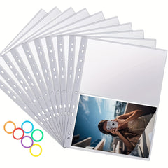 10 Packs A5 Photo Pockets for Ring Binder Albums