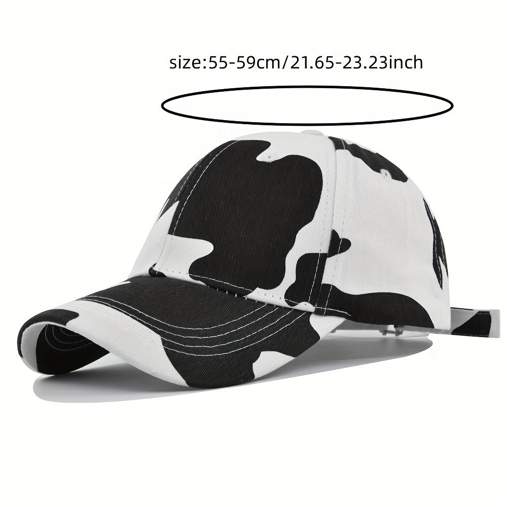 Cow Pattern Baseball Cap Curved Brim Sun Hat Unisex Dad Hats