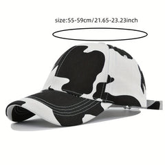 Cow Pattern Baseball Cap Curved Brim Sun Hat Unisex Dad Hats