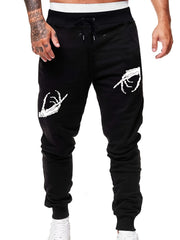 Men's Casual Skull Hand Print Sport Pants