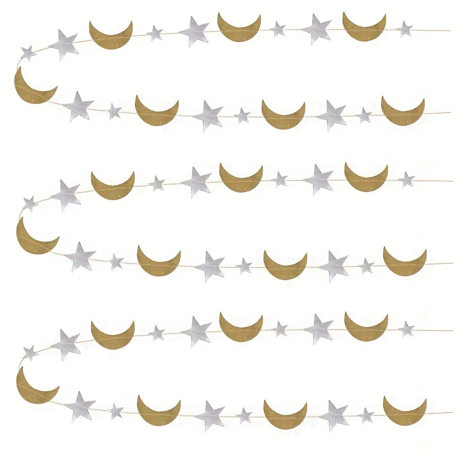 Star & Moon Paper Flower Hanging Decor for Events
